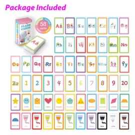 Educational 58pcs Early Childhood Flashcards - Interactive Learning for Toddlers, Preschool Activities, ABC, Numbers, Colors, Shapes, Animals