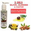 3 OILS OLIVE, ALMOND & CASTOR - 3 Aceites OLIVA,