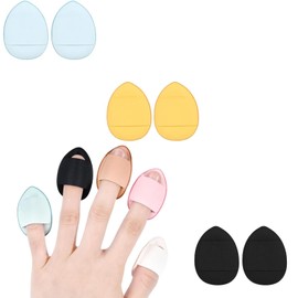 FUYUERO Finger Puff Mini Finger Powder Puff Facial Concealer Puff Makeup Puff Powder Puff Fingertip Fande Sponge Soft Wet & Dry Makeup Puff Portable Makeup Supplies