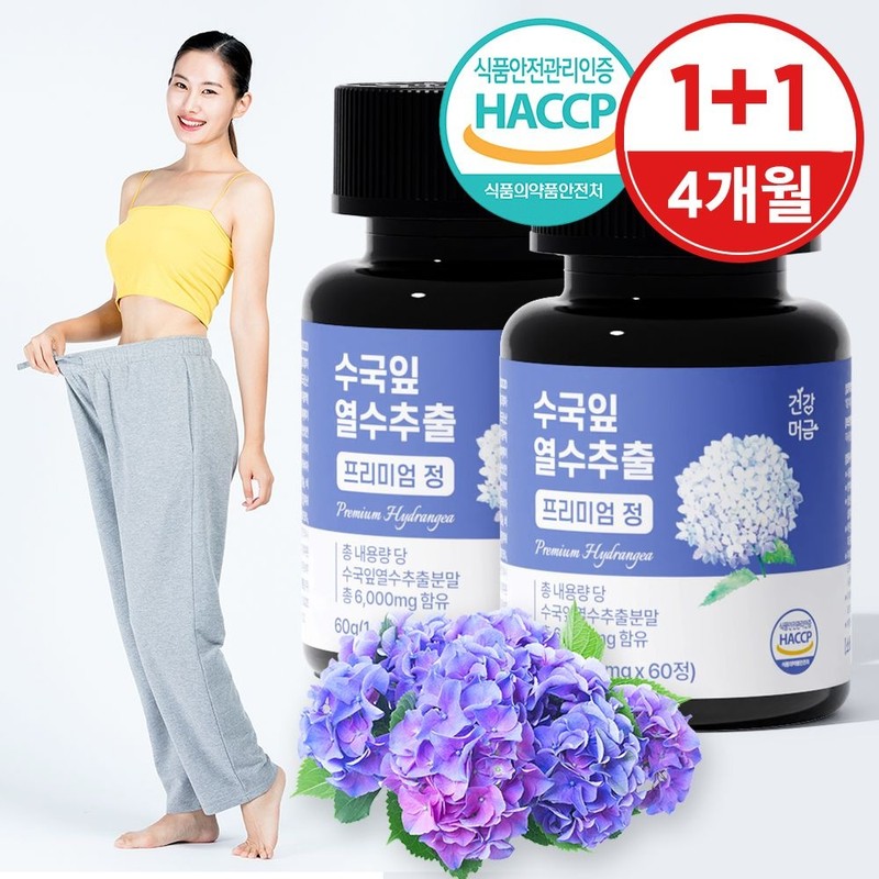 건강머금 수국잎 열수 추출물 수국 국내산 프리미엄 정 2+1통(6개월분)(56%할인)