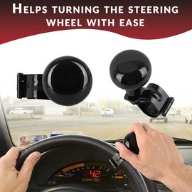 Zento Deals Classic Black Universal Fit Vehicle Steering Wheel Suicide Spinner Premium Quality Power Handles (Black 2)