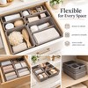 8-Piece Adjustable Drawer Organizer Set, Plastic Storage Trays for Makeup,
