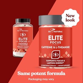 Eu Natural Cápsulas de Cafeína con L-Teanina, Suplemento Alimenticio para Rutina Diaria, 60 Cápsulas Vegetarianas
