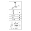 GARDINIA Universal Ceiling Support Open for Diameter 16 mm Stainless