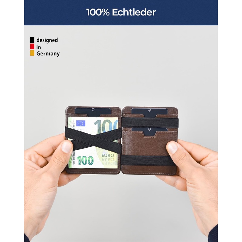 Lederhand Magic Wallet 2, Brown Nappa, Modern