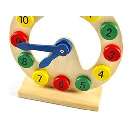 Educational Toy, Cognitive Clock, Toddler, Children, Education, Study Toy, Manual, Visual Recognition, Cognitive, Wooden Clock, Brain Activation