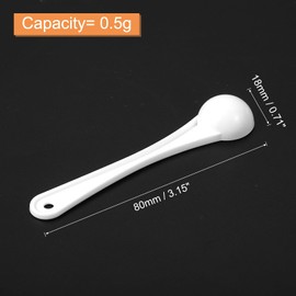 uxcell 30Pcs Teaspoon Micro Scoops 0.5g Mini Powder Scoops Mini Measuring Spoons for Measuring Cosmetics Powders Coffee, White