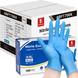 Schneider Nitrile Exam Gloves, 4mil, Blue, Medium 1000-ct Case, Disposable Latex-Free,Cleaning Gloves, Food Safe for Cooking & Food Prep, Powder-Free, Non-Sterile