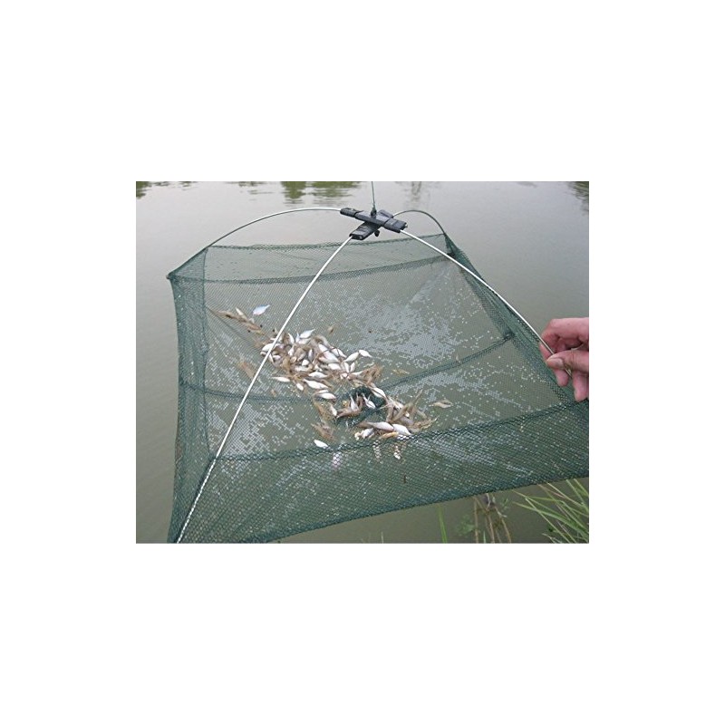 ODETOJOY 60 * 60Cm Fishing Foldable Mesh Baits Trap Cast