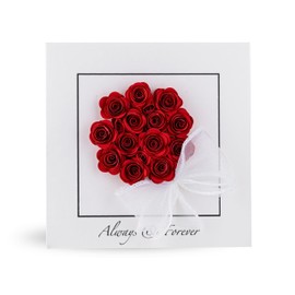 SENDINLOVE Handmade Paper Roses Greeting Card for 1st Anniversary - 3D Red Rose Heart Design with Sheer Organza Ribbon Bow, Love, Valentine’s, for Him, for Her, Couples, Celebrating the Traditional "Paper" Symbol