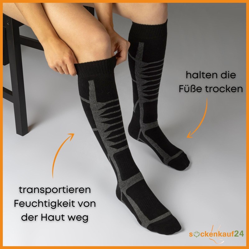 2 Pairs of Ski Socks Men's & Women's Ski Knee