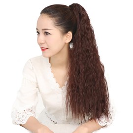 Ponytail Women's Hair Extensions Point Wigs Curly Long Ponytail Wig Wigs Curly Hair Extensions Natural Hair Extensions Clip On Wave Wig Hula Sauvage Clip Pony (Light Brown)