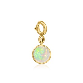 Ross-Simons October/Opal - Round Birthstone Charm in 18kt Gold Over Sterling