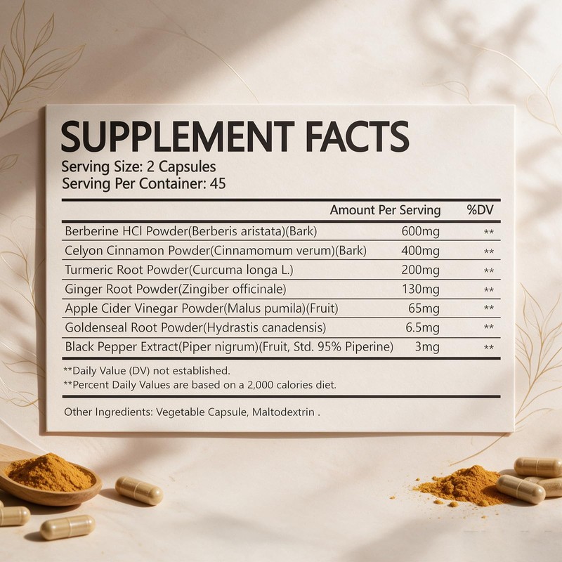 Berberine Complex – 7-in-1 Botanical Blend, 90 Veggie Caps