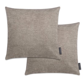 MAGMA Alfa Cushion Cover, 40 x 40 cm, Set of 2, Brown, Velvety Soft, Cuddly Velour Look, Rectangular Cushion Cover for Living Room, Bedroom, Office and Guest Room, Washable