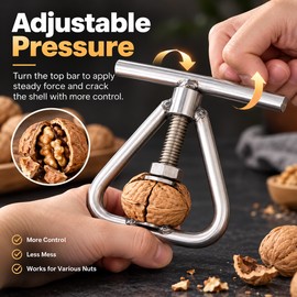Manual Nut Cracker for Walnuts & Macadamia Nuts – Stainless Steel Hand Opener for Everyday Kitchen Shelling