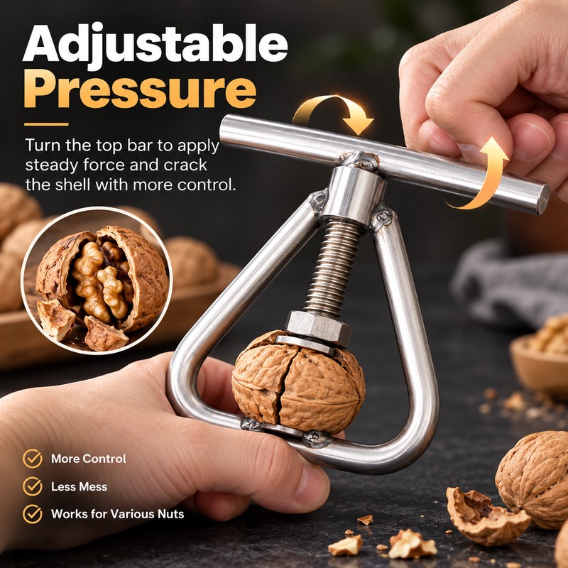 Manual Nut Cracker for Walnuts & Macadamia Nuts – Stainless