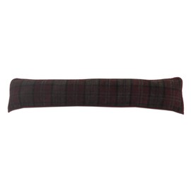 Classic Home Store Balmoral Check Draught Excluder Door or Window Chenille Draft Guard Stopper Cushion (Red)