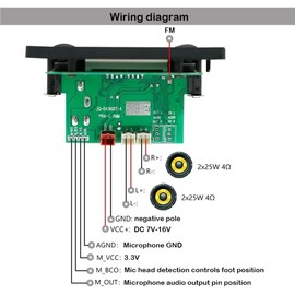 Nxyupv 12V MP3 Player Decoder Board Bluetooth 5.0 Car FM Radio Module TF USB 6.5mm WMA Player Decoder