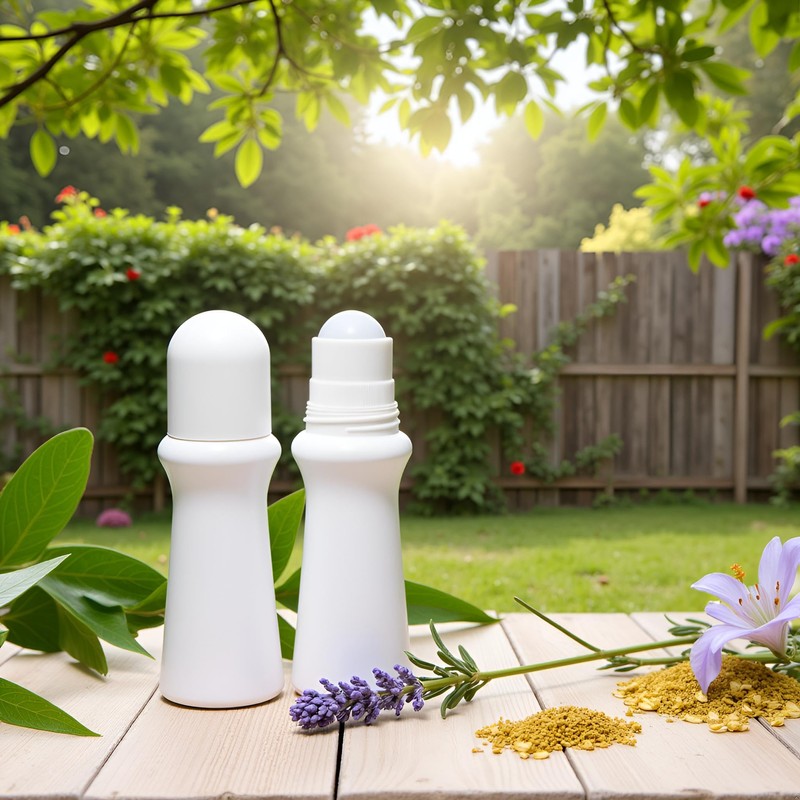 PurYupearl 4 Pcs White 75ml Empty Refillable Plastic Roller Bottle