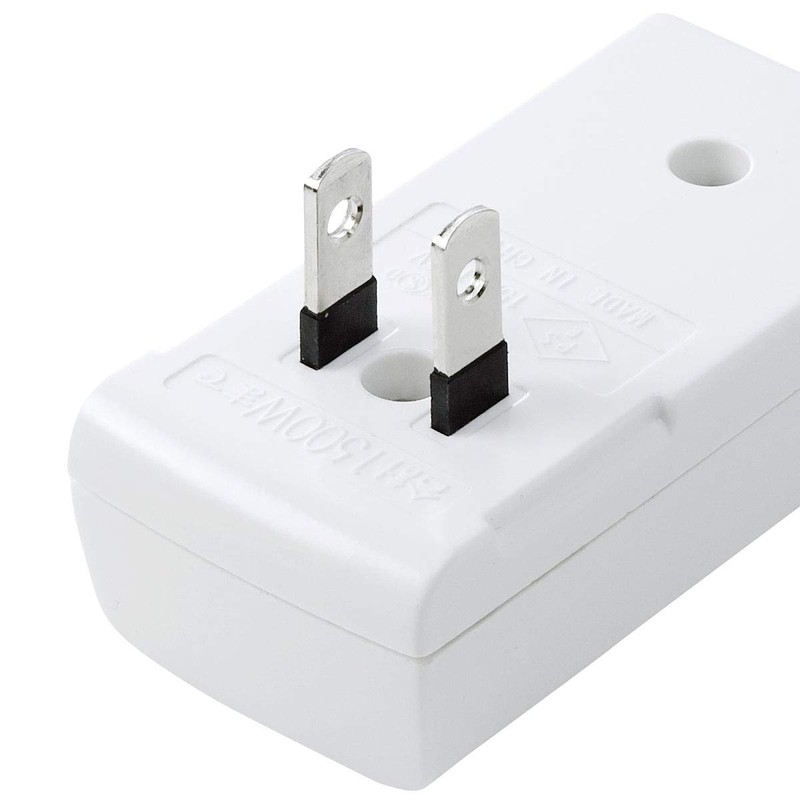 Sanwa Supply TAP-SP222 Lightning Guard Taps, 3 Counts, White, 2