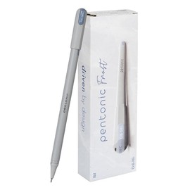 Pentonic Frost 0.6 mm Refillable Gel Pen | Pastel Grey Body | Black Ink | Set of 20