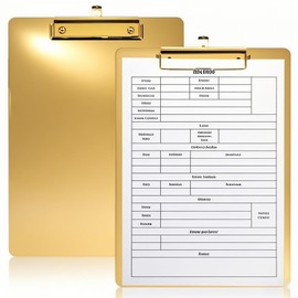 YIMITEE 2 Pack Heavy Duty Metal Clipboards, Stainless Steel Clip Board with Low Profile Clip, A4 Letter Size File Holder for Office, Hospital, Laboratory, Jobsite, Warehouses, Hotel, Restaurant