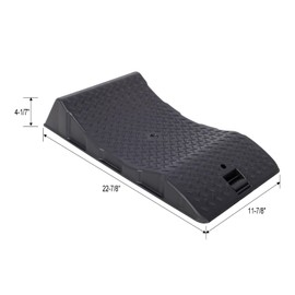 FRITHJILL 2-Pack Car Tire Saver Ramps - Anti-Slip Diamond Plate Design, Prevents Flat Spots During Storage, Heavy-Duty Plastic Construction, 22.8" x 11.8" x 4", Black