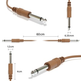 ExcelValley - Mono Instrument Guitar Cable - Patch Lead TS 6.35mm 1/4" - Eurorack Synth Synthesizer [12-Pack | 150 cm - 59.06"]