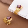 Birthstone Gold Tone Cufflinks for Men with Chain Shirt cuff