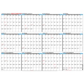 JJH Planners - Laminated - 24" X 17" Medium 2029 Erasable Wall Calendar - Horizontal 12 Month Yearly Annual Planner (29h-24x17)