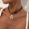 LKingel Scarf Necklace with Charm for Women Leopard Scarf Choker