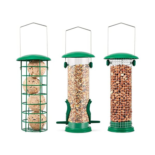 SA Products 3-Pack Metal Bird Feeder - Squirrel-Proof Hanging Bird