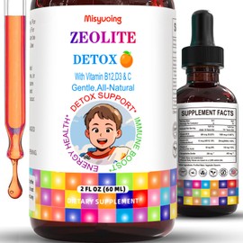 Misyvoing Liposomal Zeolite Liquid for Children&Adults Supports Cell Restoration,Natural Body Cleanse,Support Digestive Health,Immune System,Improves Speech,Vitamin B12, D3&C Supports, Sugar-Free