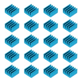 QUARKZMAN Pack of 20 9 x 9 x 5 mm Heatsinks Aluminium Radiator Heatsink Cooling with Thermal Blue Sticker for Chip CPU Transistor FET IC Amplifier Sky Blue