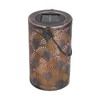 LED Solar Lantern Retro Iron Hollow Portable Warm Light Outdoor