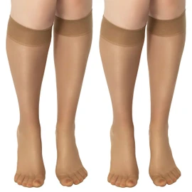 MANA MANA Knee High Socks - 15 Denier Knee High Socks Breathable and Chic Boho Style Universal Size Made in Italy - Perfect for All Occasions, Glace