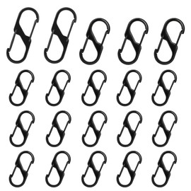 TerraShine 20 Pcs S-Shaped Carabiner, 8 Hooks Keychain, Clasp, Connecting Parts, Small, Multifunctional, Ultra Lightweight, Durable, Anti-Theft, For Outdoor Camping, Fishing and Hiking (0.5 inch / 13
