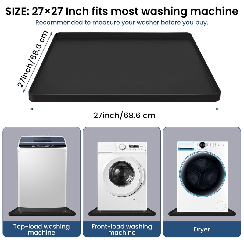 Silicone Washing Machine Pan 27X27 inch - Washing Machine Tray