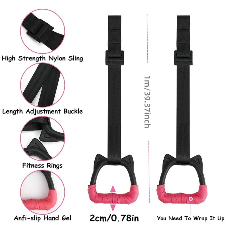 Gymnastics Rings for Kids Home Exercise Rings Pull Up Rings