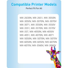 MasaiMara MX-61NT MX61NT Compatible Toner Cartridges for Sharp MX-61NT-BA MX-61NT-CA MX-61NT-MA MX-61NT-YA MX3071 MX-2651 MX-3050 MX-3070N MX-3071 MX-3570V MX-5070V MX-3550 Printer