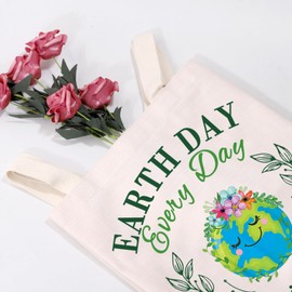 MEIKIUP Earth Day Gift Earth Day Social Club Tote Bag Protect Environment Inspired Gift for Women Friendly Tote Bag (CA Earth Day TB)