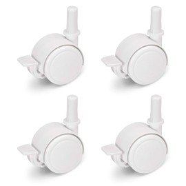 FabiMax 3117 Parquet Wheels Set (4 Pieces) with Brake for Children's Furniture, White