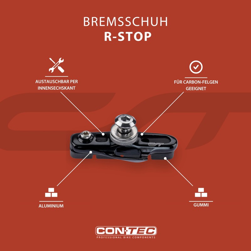 CONTEC Brake shoe cartr RD-stop road black