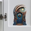 Moon and Stars Fairy Door Wall Decal with 3D Effect