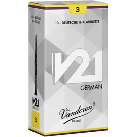 Vandoren German CR863 V21 Clarinet Reeds, 10 units, Strength 3