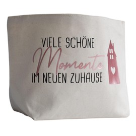 Brotkorb | Geschenkidee zum Einzug | Brötchenkorb Einzugsgeschenk | "Viele schöne Momente im neuen Zuhause" Geschenk zum Umzug oder Auszug