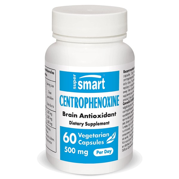 Supersmart - Centrophenoxine 500mg per Day (DMAE & pCPA) - Nootropics Brain Support Supplement - Potent Focus & Memory Booster | Non-GMO & Gluten Free - 60 Vegetarian Capsules