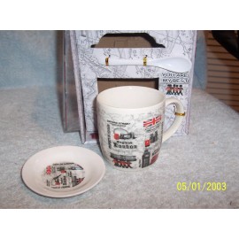 London, England 10 Oz. Mug, Tea Bag Holder & Spoon New In Box