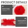 4 Pieces Red Plush Hair Bobbles Cute Plush Hair Ties